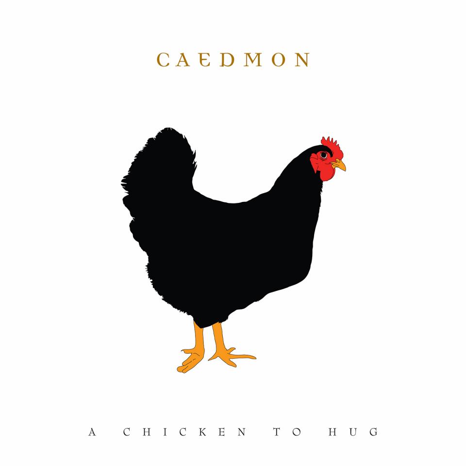 album cover with an illustration of a black feathered chicken