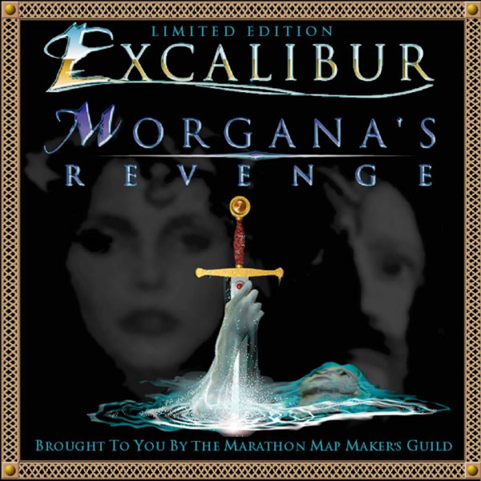Excalibur album cover with sword raised out of the lake