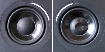 damaged studio monitor speaker cone